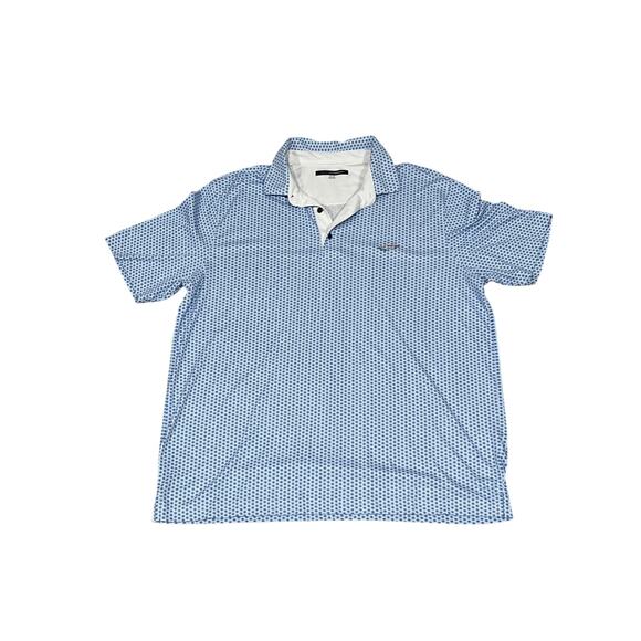 Greg Norman Blue Floral Print Golf Shirt, Size XXL, 1287-D - Picture 3 of 5